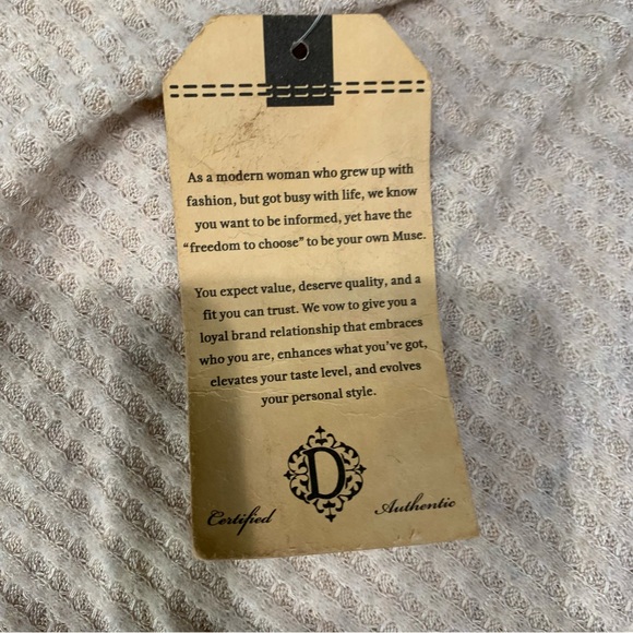 NEW Democracy Ribbed Asymmetrical Sweater – Size L – Beige Knit Pullover - Picture 4 of 10